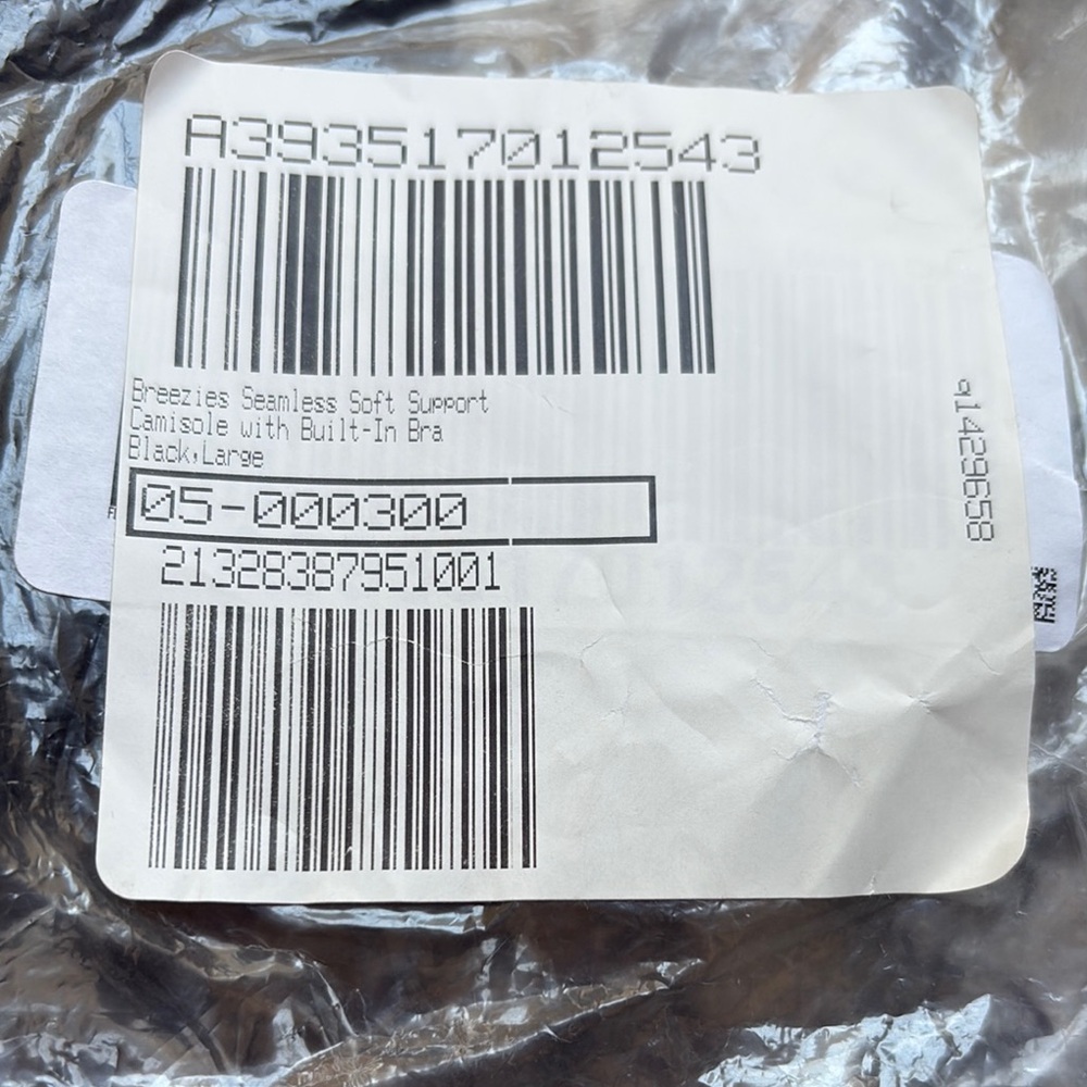 Breezies Black Seamless Camisole with Support